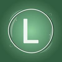 l letter circle logo design green background flat vector smart illustration