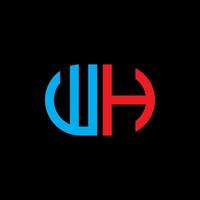 diseño creativo del logotipo de la letra wh con gráfico vectorial vector