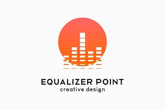 Equalizer logo design, equalizer icon with creative and simple concept in dots vector