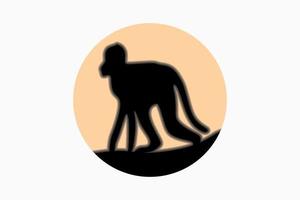 Monkey design in circle with creative blur concept vector