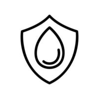 drop shield icon vector outline illustration