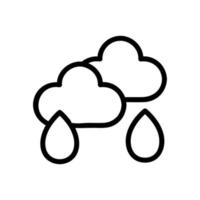 nubes lluvia icono vector contorno ilustración