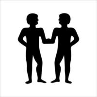 twin brothers black silhouette Gemini illustration vector