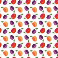 abstracto boho plup naranja púrpura patrón transparente sobre fondo blanco frutas dibujadas a mano para diseño textil, decoración del hogar, niños, cubiertas, póster, ilustración de vector de tarjeta