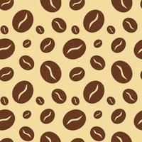 Coffee beans seamless pattern background for menu, coffee shop wrap paper card poster flyer design and decoration. vector