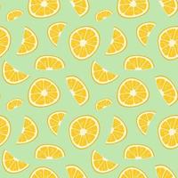 Hand drawn lemon slice seamless pattern cute yellow illustartion rich of vitamin C fruit vector