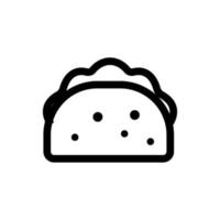 Taco icon vector. Isolated contour symbol illustration vector