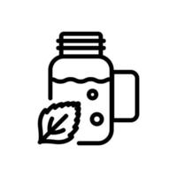 peppermint extract in bottle icon vector outline illustration