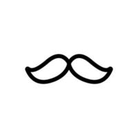 mustache icon vector. Isolated contour symbol illustration vector