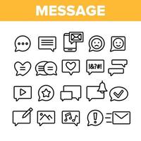 Collection Different SMS Message Icons Set Vector