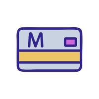 ilustración de contorno de vector de icono de boleto de tarjeta de metro
