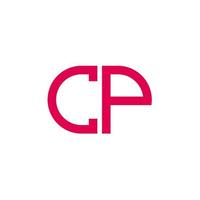 diseño creativo del logotipo de la letra cp con gráfico vectorial vector