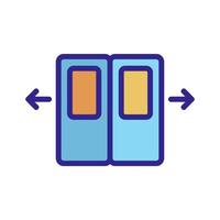 the doors of the subway car icon vector outline illustration