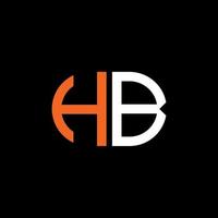 diseño creativo del logotipo de la letra hb con gráfico vectorial vector