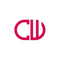 diseño creativo del logotipo de la letra cw con gráfico vectorial vector