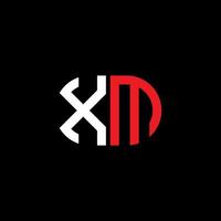 diseño creativo del logotipo de la letra xm con gráfico vectorial vector