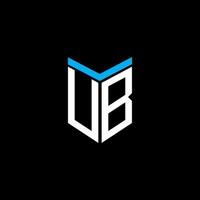 diseño creativo del logotipo de la letra ub con gráfico vectorial vector