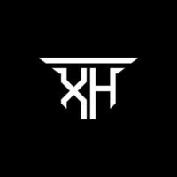 diseño creativo del logotipo de la letra xh con gráfico vectorial vector