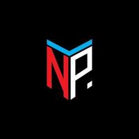 diseño creativo del logotipo de la letra np con gráfico vectorial vector