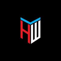 diseño creativo del logotipo de la letra hw con gráfico vectorial vector