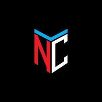 Diseño creativo del logotipo de la letra nc con gráfico vectorial vector