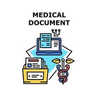 ilustración de color de concepto de vector de documento médico