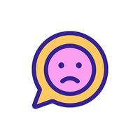 Sad message icon vector. Isolated contour symbol illustration vector