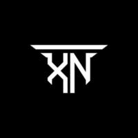 diseño creativo del logotipo de la letra xn con gráfico vectorial vector