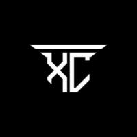 diseño creativo del logotipo de la letra xc con gráfico vectorial vector
