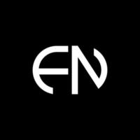 diseño creativo del logotipo de la letra fn con gráfico vectorial vector