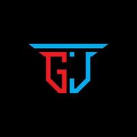 Diseño creativo del logotipo de la letra gj con gráfico vectorial vector