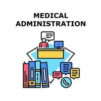 ilustración de color de concepto de administración médica vector
