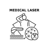 concepto de vector de láser médico ilustración negra