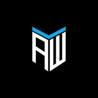 diseño creativo del logotipo de la letra aw con gráfico vectorial vector