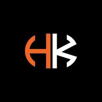 diseño creativo del logotipo de la letra hk con gráfico vectorial vector