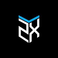 diseño creativo del logotipo de la letra zx con gráfico vectorial vector