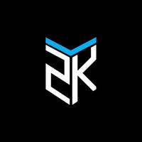 diseño creativo del logotipo de la letra zk con gráfico vectorial vector