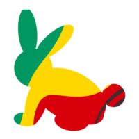 Silhouette of a rabbit with an abstract pattern png