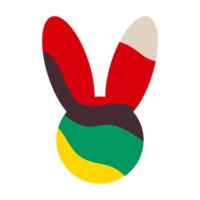 silhouette d'un lapin avec un motif abstrait png
