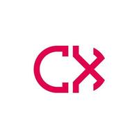 diseño creativo del logotipo de la letra cx con gráfico vectorial vector