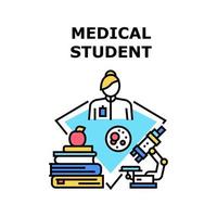 ilustración de color de concepto de vector de estudiante de medicina