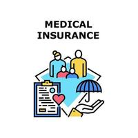 Medical Insurance Care Concept Color Illustration vector