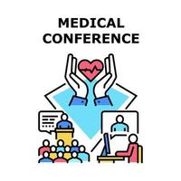 Medical Conference Concept Color Illustration vector