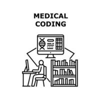 ilustración de vector de icono de codificación médica