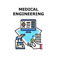 ilustración de color de concepto de ingeniería médica vector