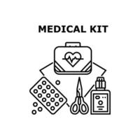 ilustración de vector de icono de kit médico