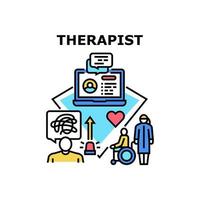 ilustración de vector de icono de terapeuta