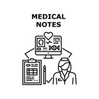 ilustración de vector de icono de notas médicas