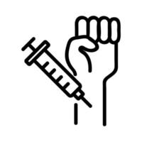 injection in hand icon vector outline illustration