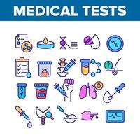 Medical Test Analysis Collection Icons Set Vector